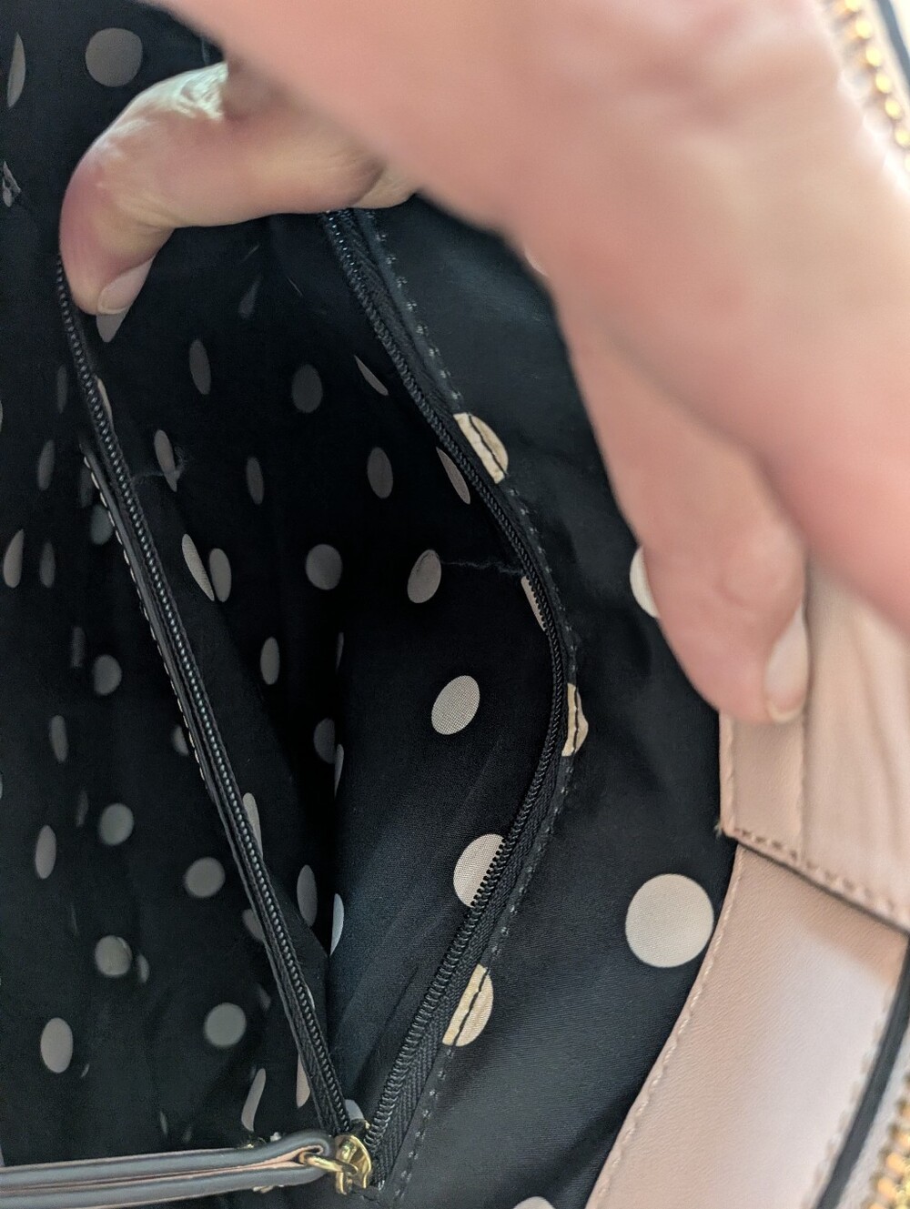 Anne Klein Dome Satchel Handbag Purse Top Handle Bag Pink Footed Stud W/ Pompom - Picture 9 of 16